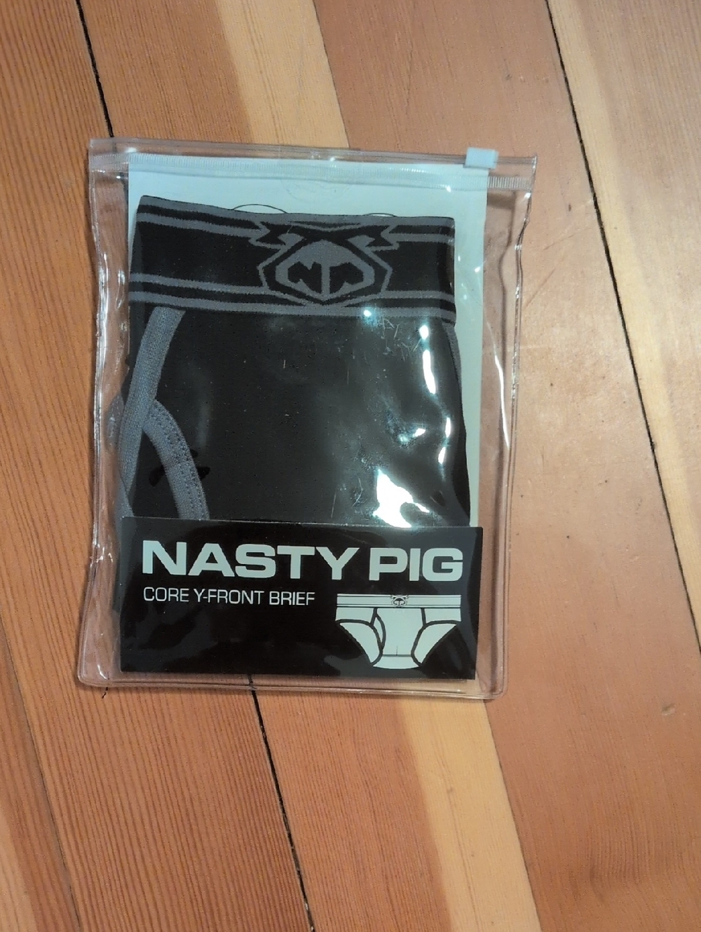 Nasty Pig Black & Gray Core Y-Front Brief - Logo Waistband